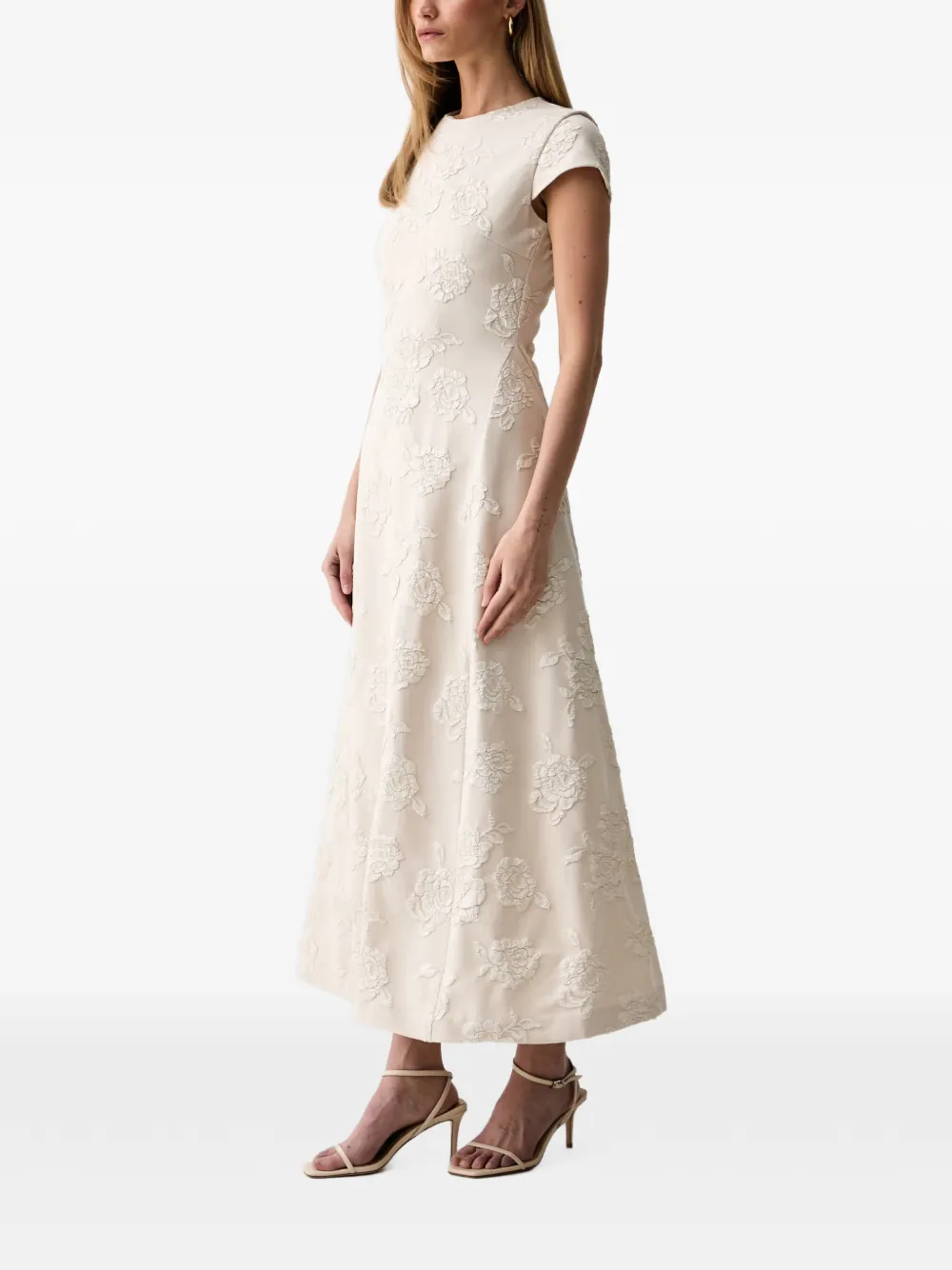 ROTATE BIRGER CHRISTENSEN Maxi-jurk met kapmouwen Beige