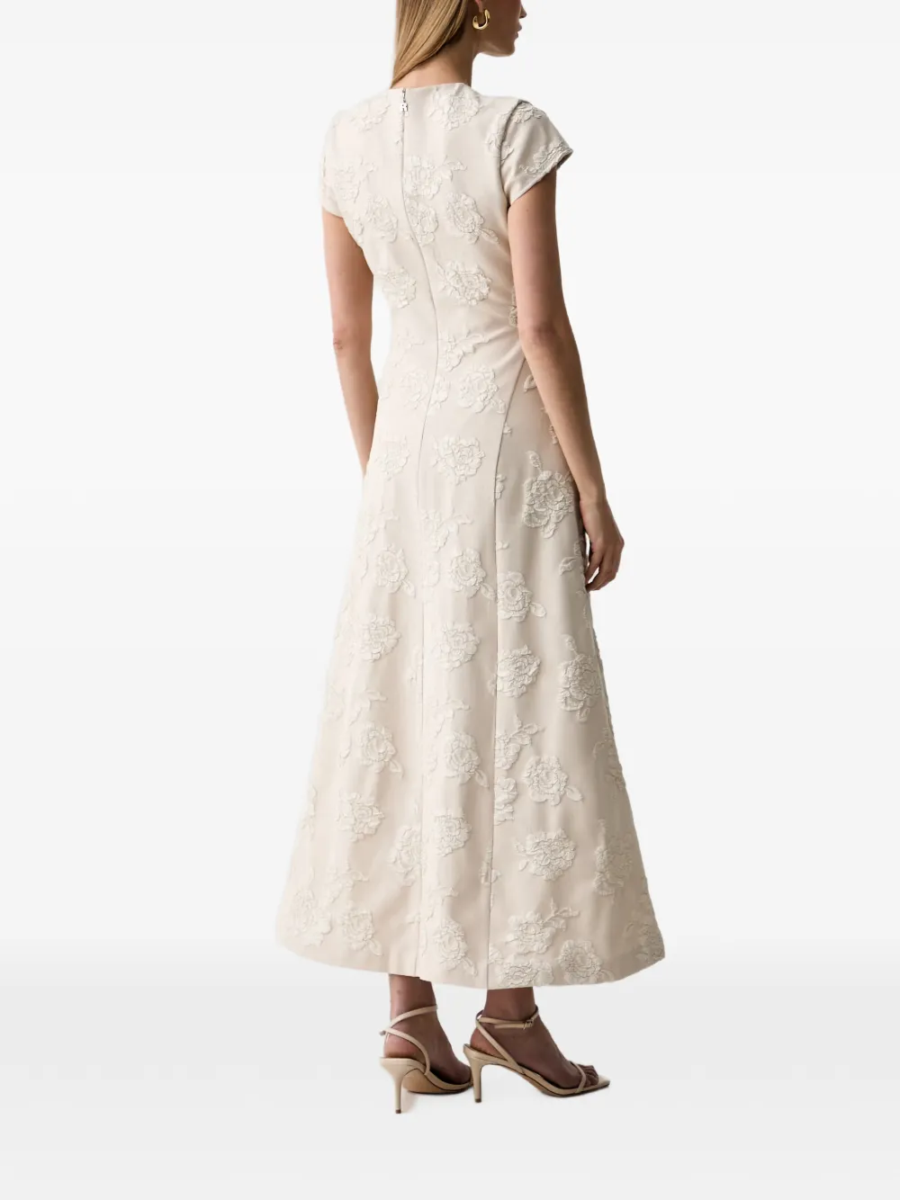 ROTATE BIRGER CHRISTENSEN Maxi-jurk met kapmouwen Beige