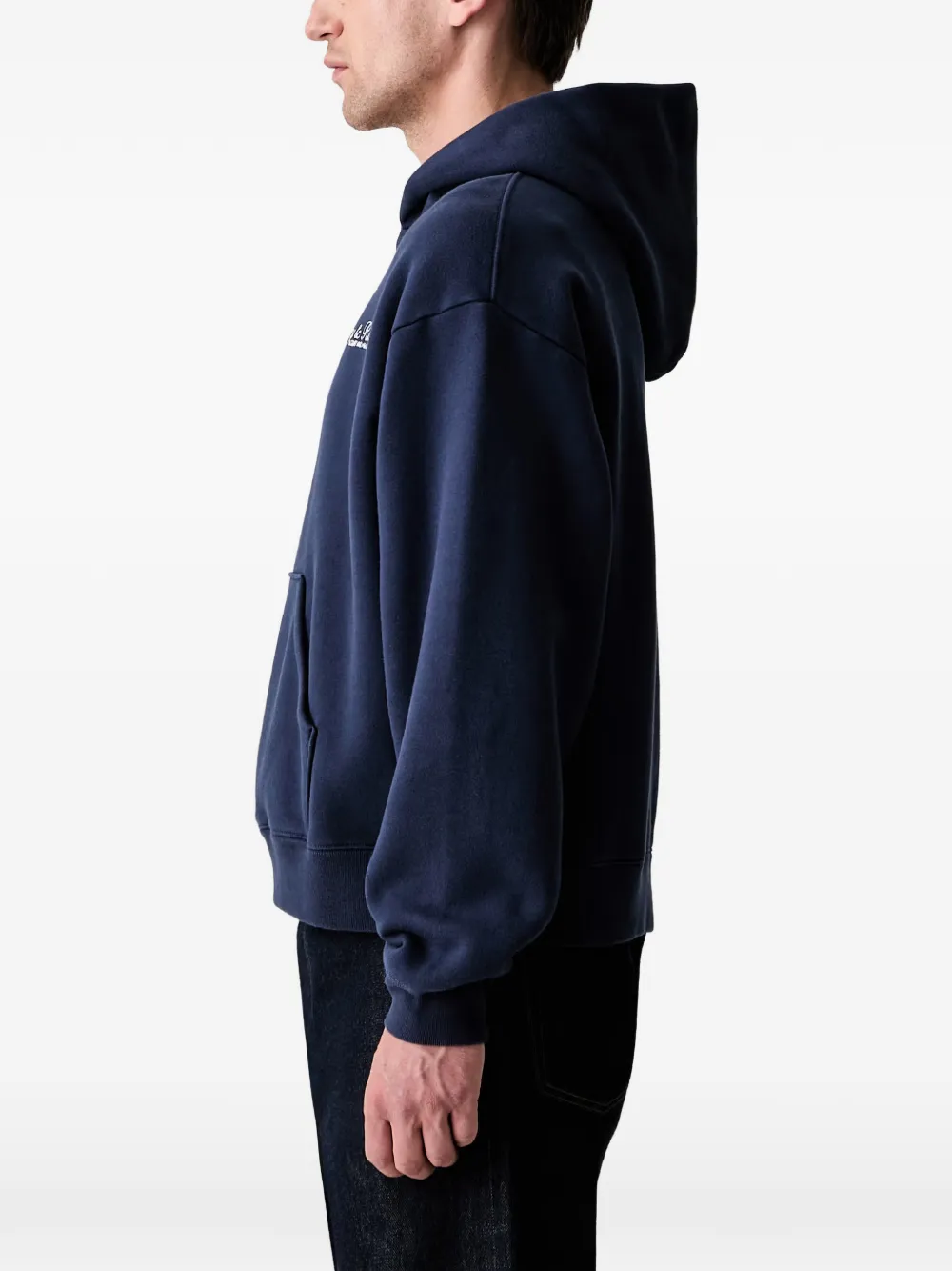 Sporty & Rich Hoodie met geborduurd logo Blauw