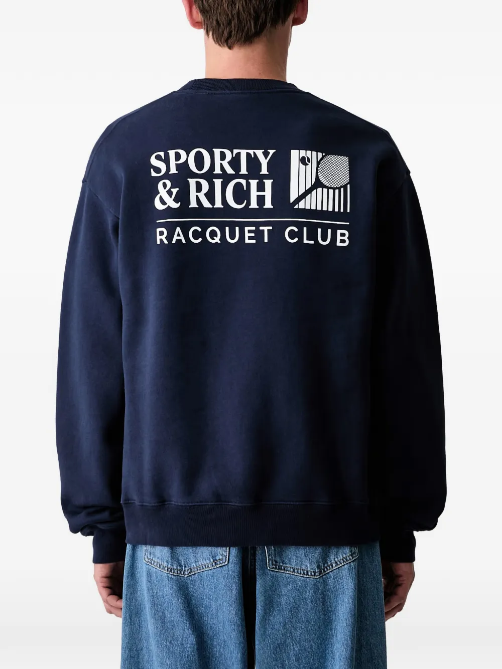 Sporty & Rich Sweater met logoprint Blauw
