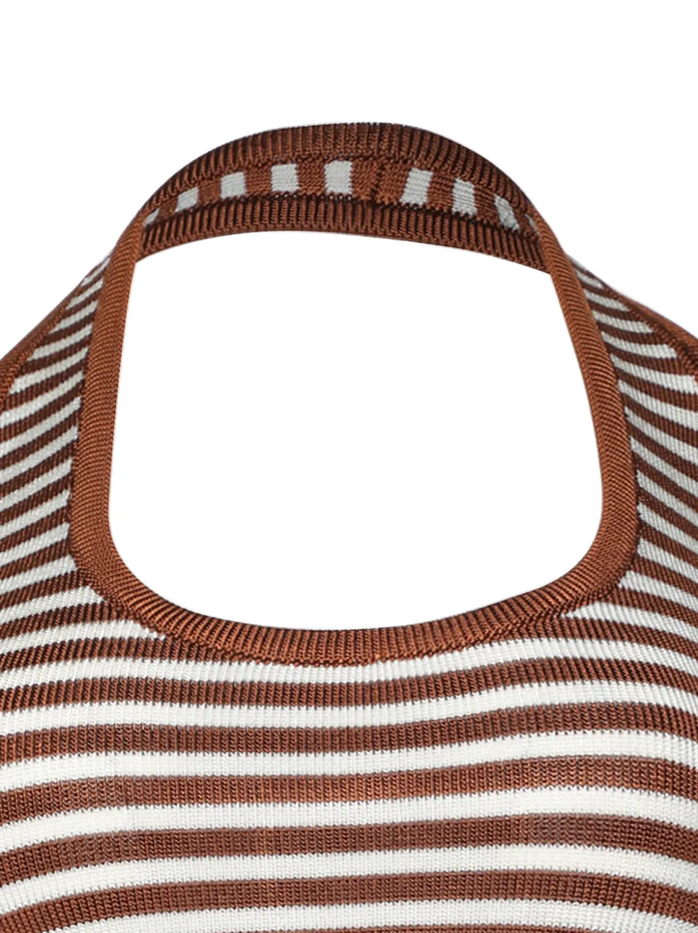 Calle Del Mar Striped Halterneck Top in Brown, view 2