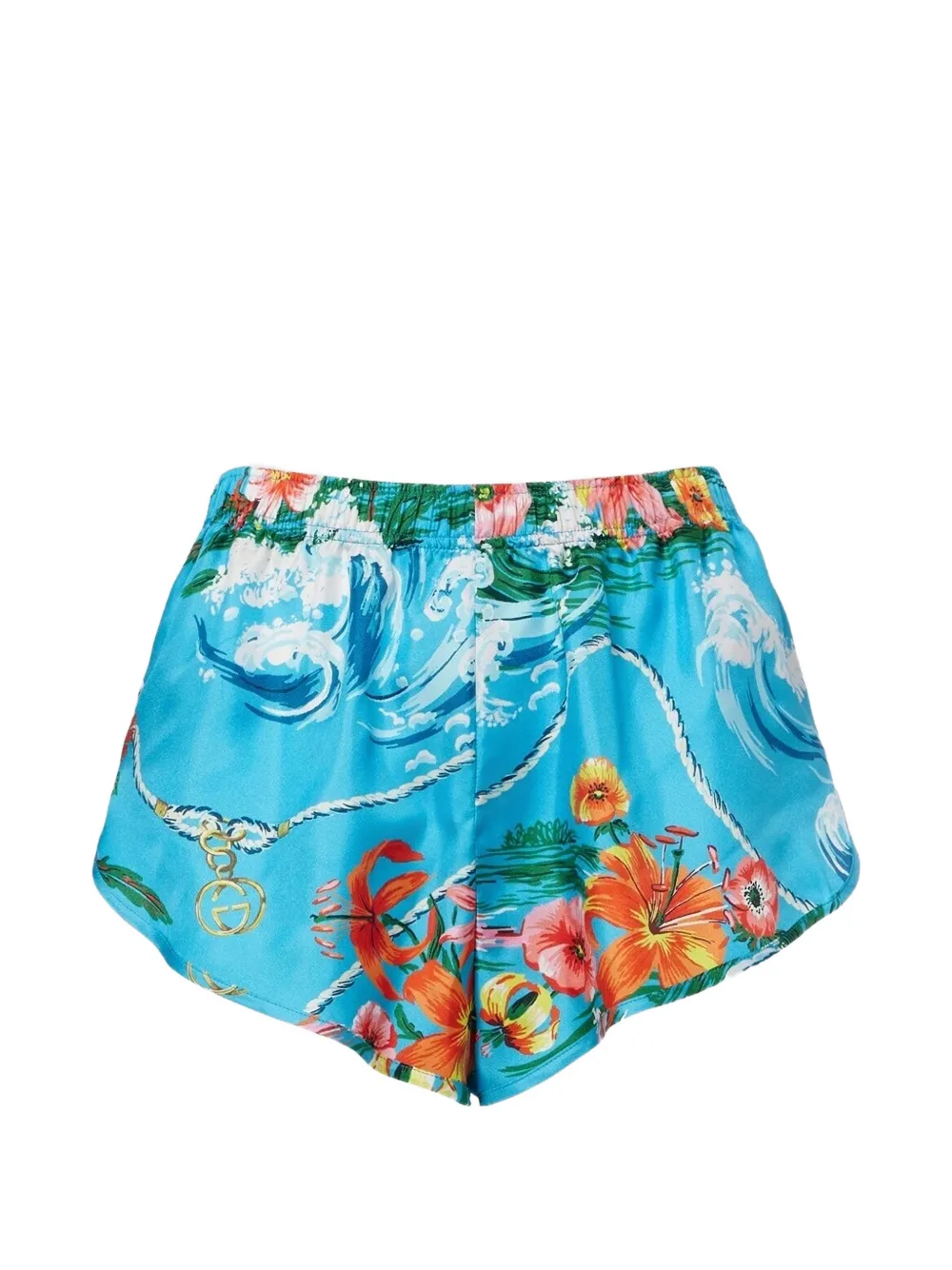 Gucci floral-print Interlocking-G shorts - Blue