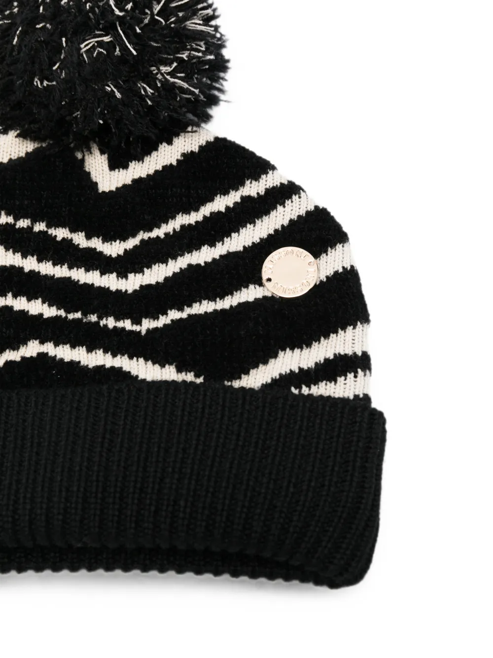 Missoni Kids Muts met zigzag-patroon en pompon Zwart