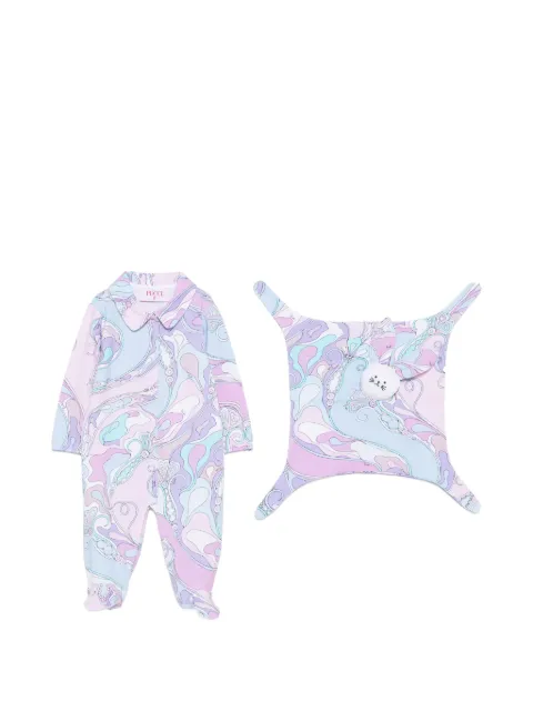 PUCCI Junior Marmo-print long-sleeve babygrow
