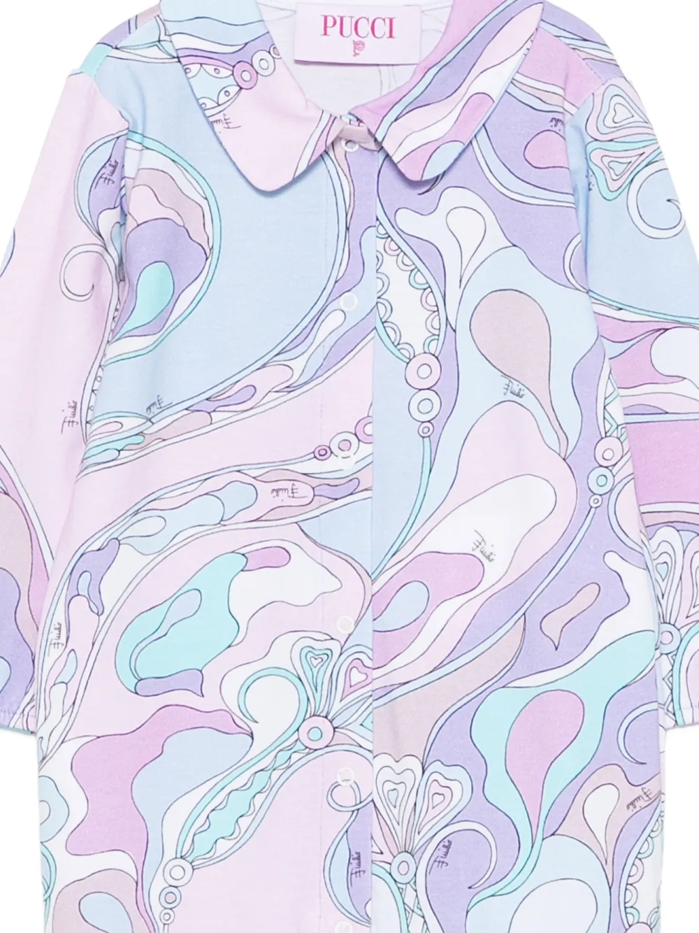 PUCCI Junior Romper met Marmo-print en lange mouwen Paars
