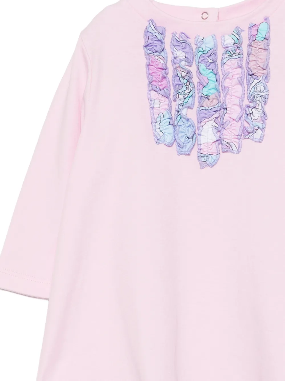 PUCCI Junior Jurk met ruches en lange mouwen Roze