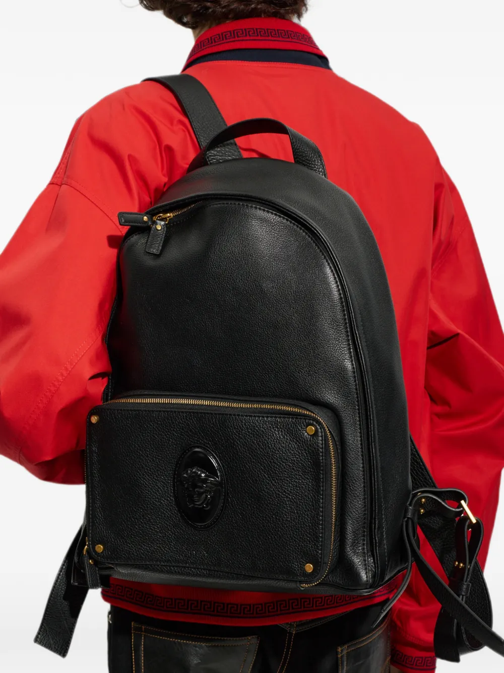 Versace Lou leren rugzak Zwart