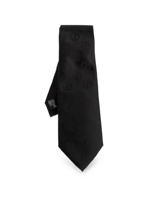 Giorgio Armani logo-jacquard silk tie