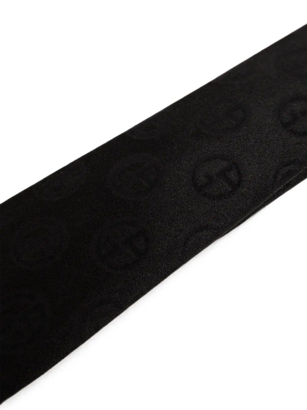 Giorgio Armani Stropdas met logo-jacquard Zwart
