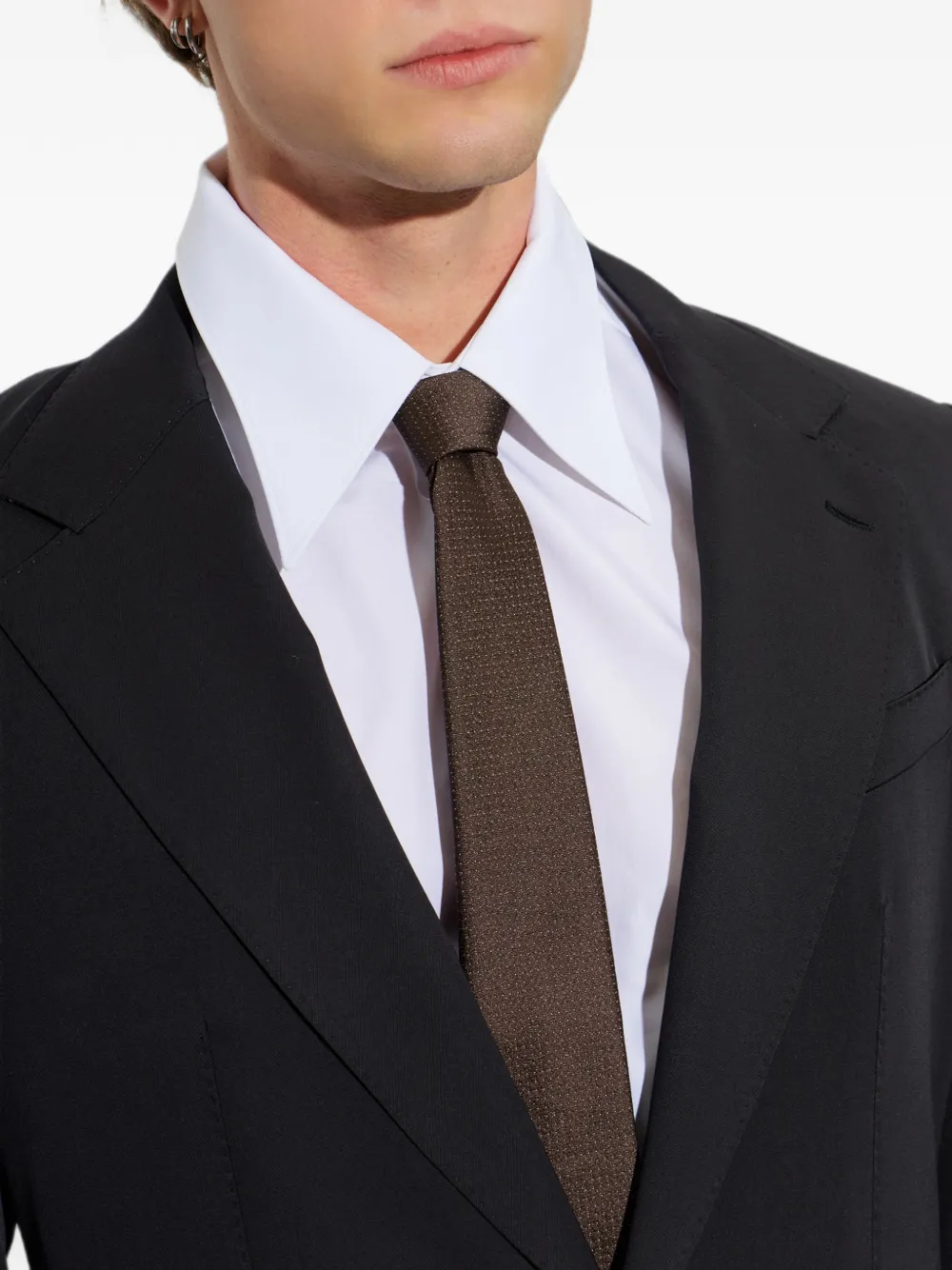 Giorgio Armani Stropdas met patroon Bruin