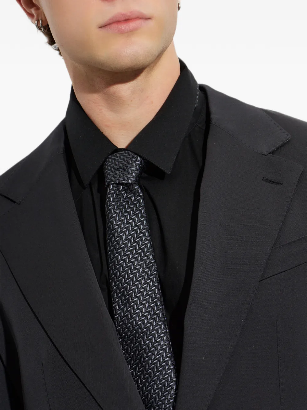 Giorgio Armani Stropdas met geometrisch patroon Zwart
