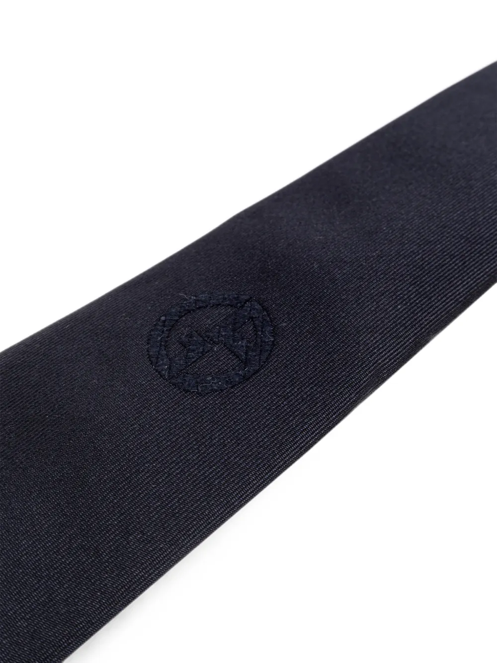 Giorgio Armani Stropdas met geborduurd logo Blauw
