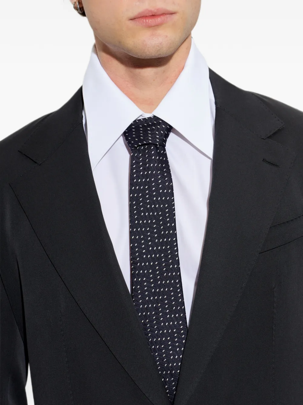Giorgio Armani Gestreepte zijden stropdas Blauw