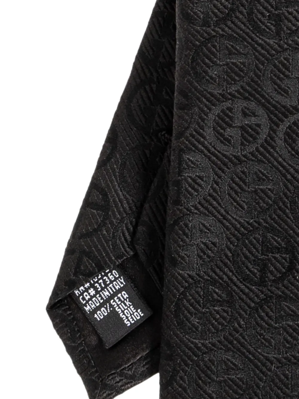 Giorgio Armani Stropdas met logo-jacquard Zwart