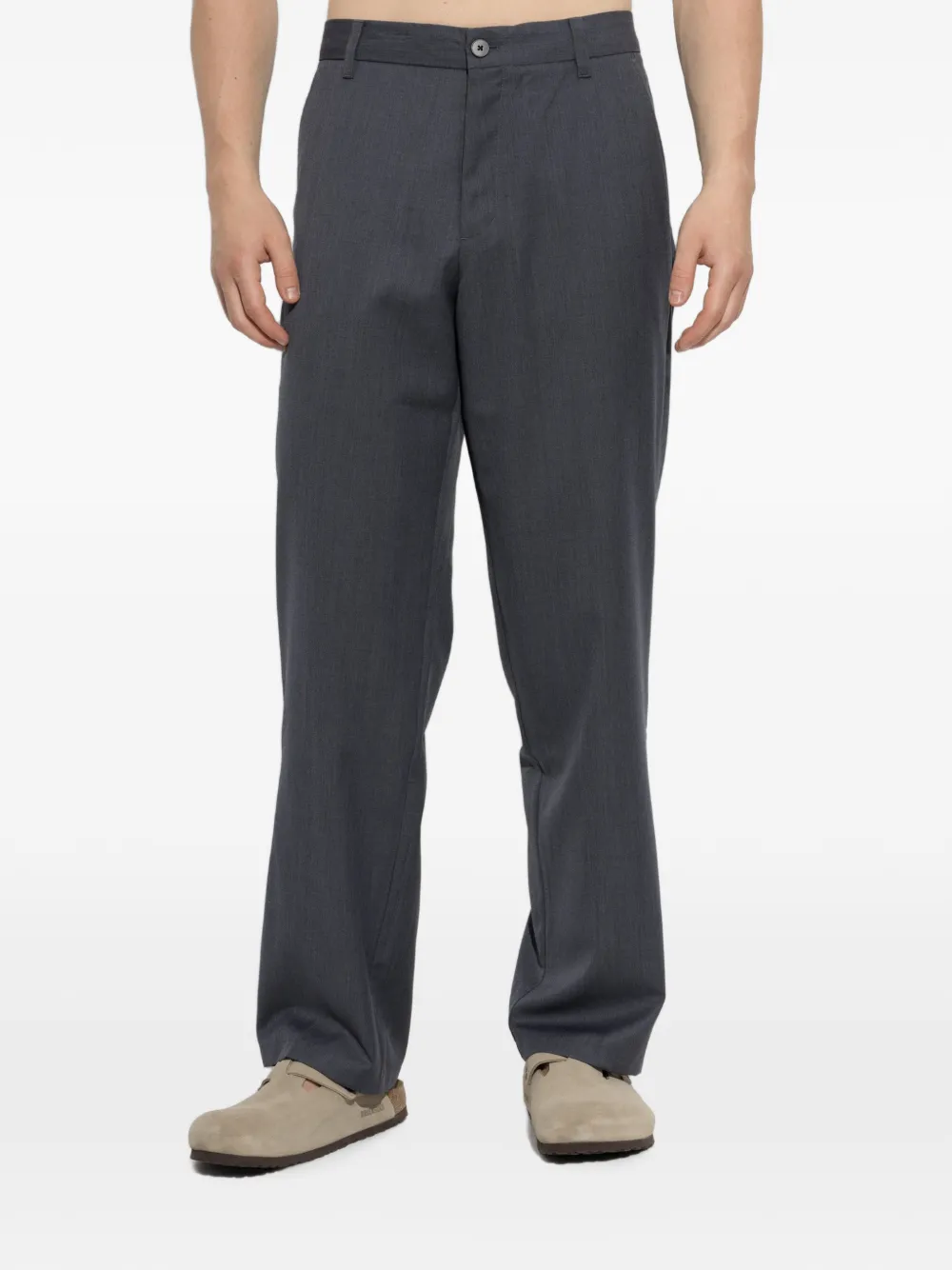 SAMSOE zip-up straight-leg trousers Grijs