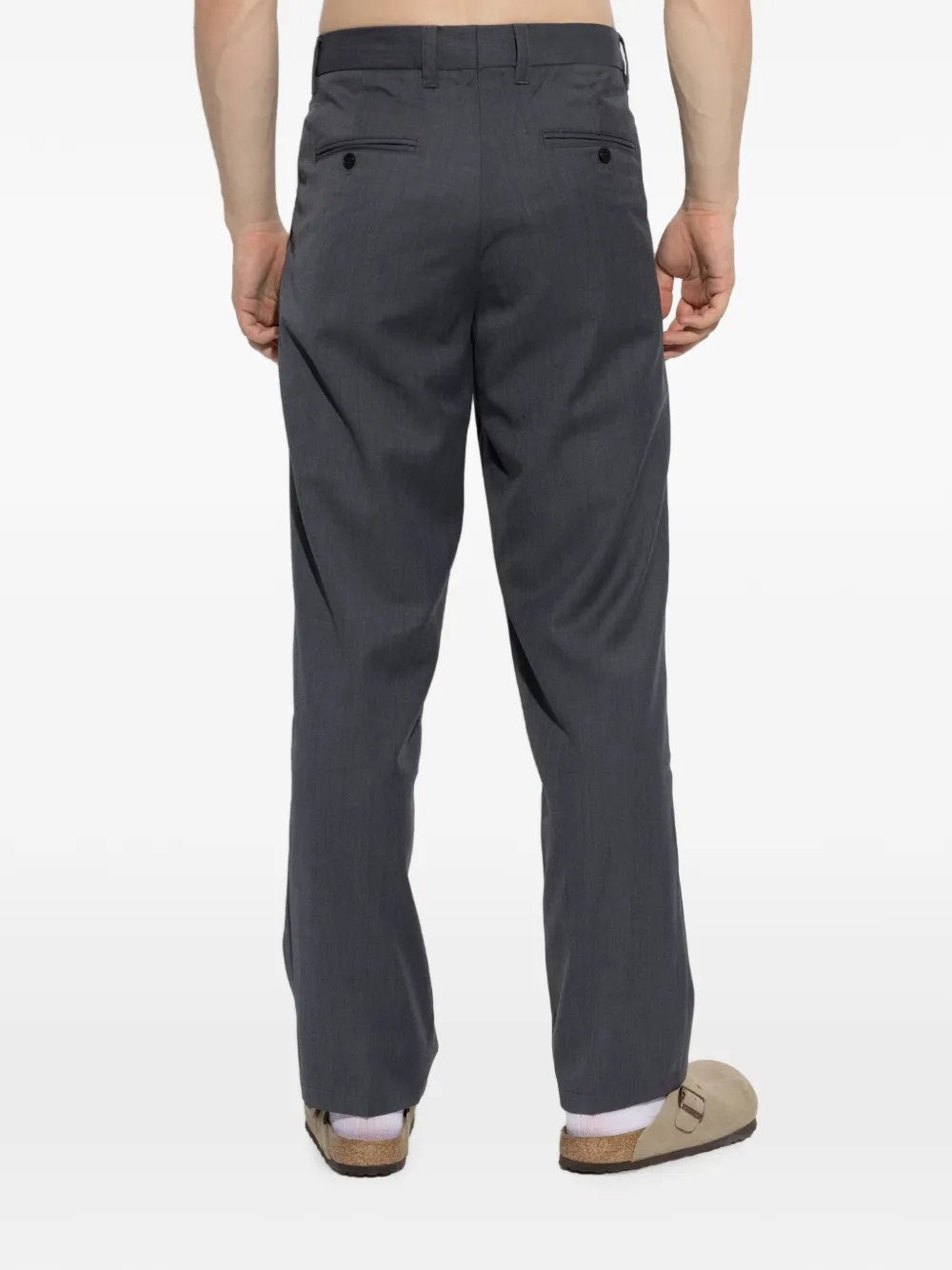SAMSOE zip-up straight-leg trousers Grijs