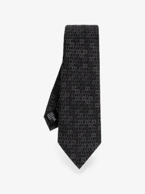 Giorgio Armani logo-jacquard silk tie