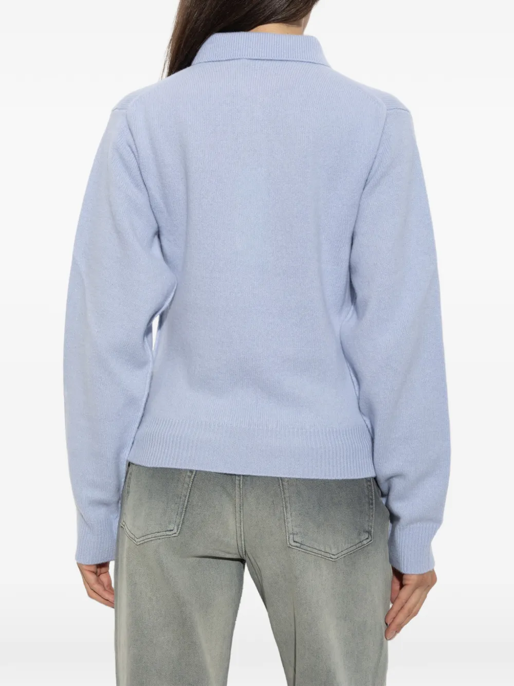 Haikure Wollen trui met knoopkraag Blauw