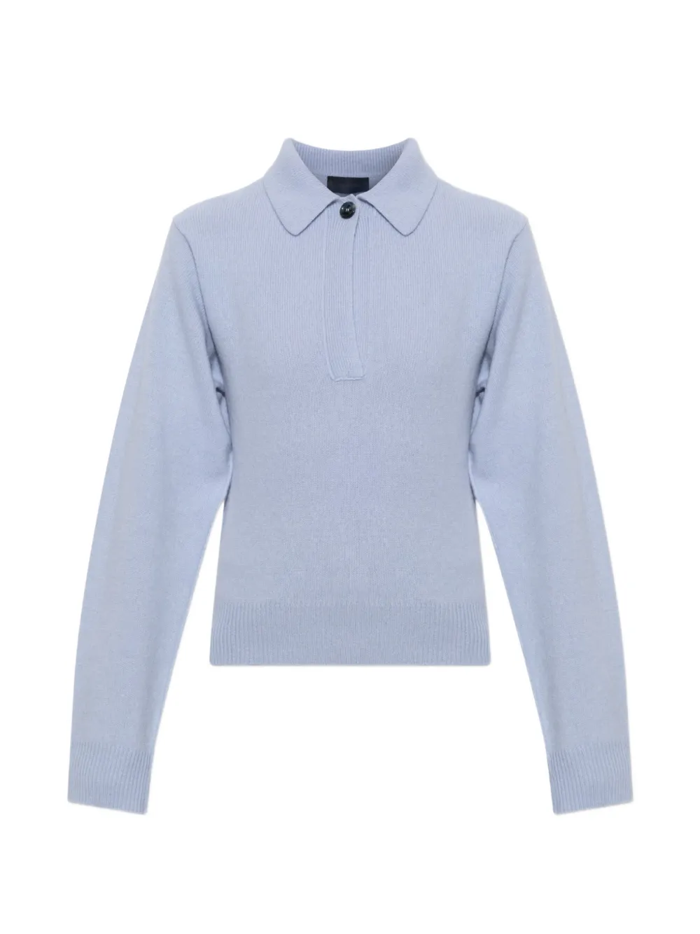 Haikure button-collar wool sweater - Blau