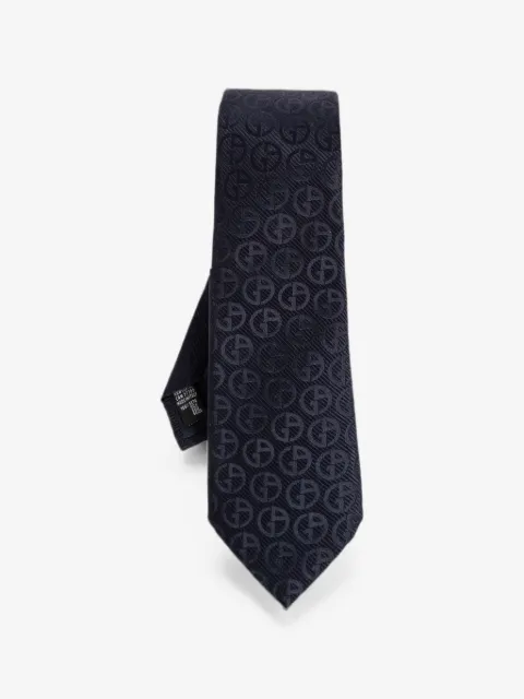 Giorgio Armani logo-jacquard silk tie