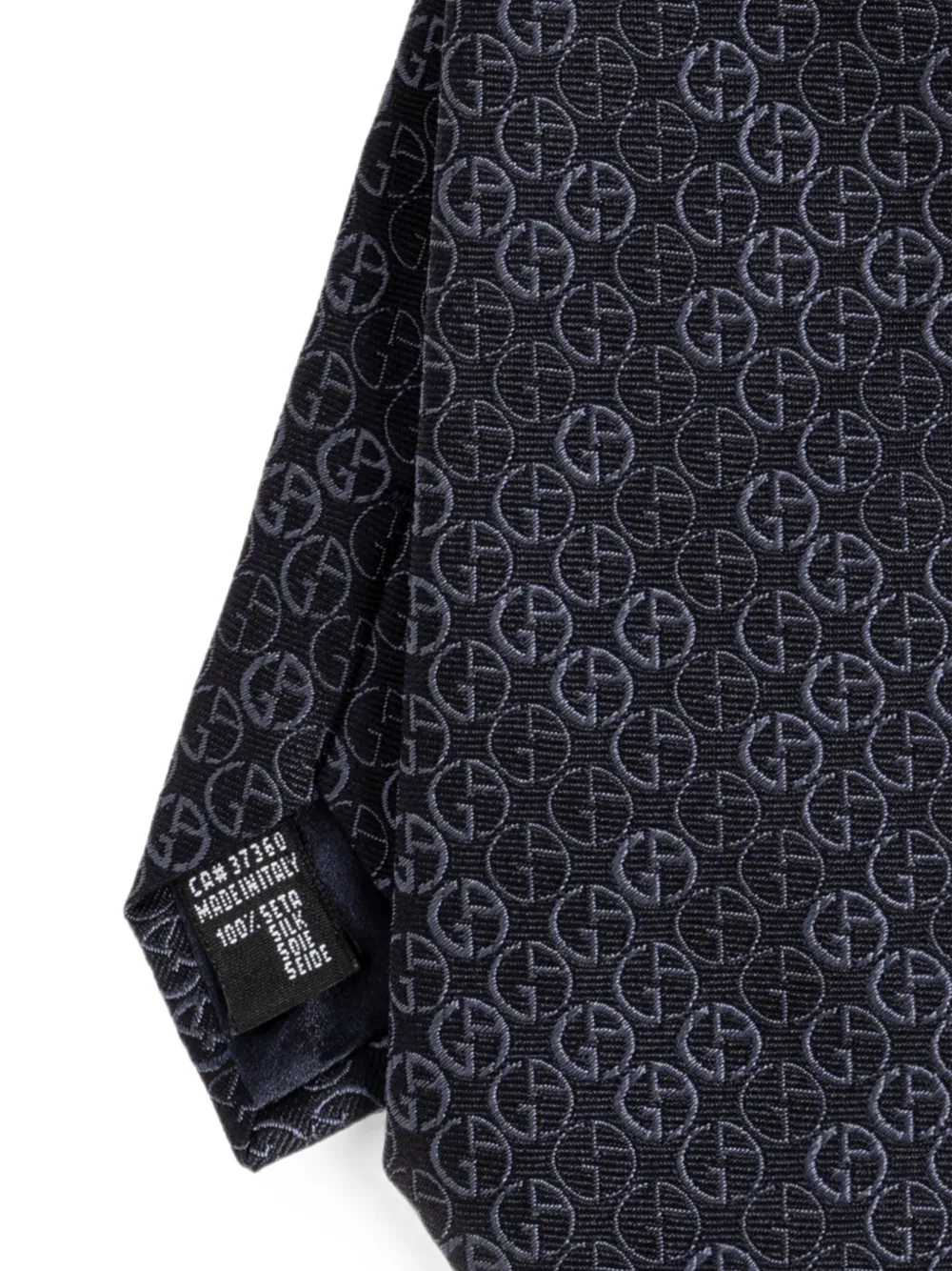 Giorgio Armani Silk Tie Regular Width Traditional Shape In Black