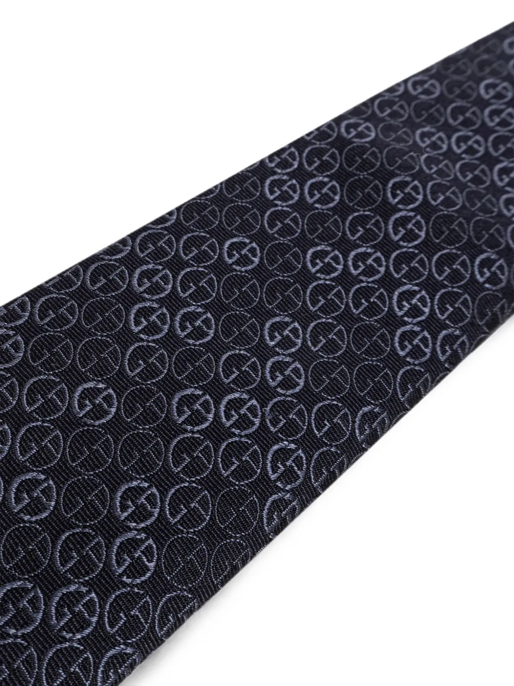 Giorgio Armani Silk Tie Regular Width Traditional Shape In Black