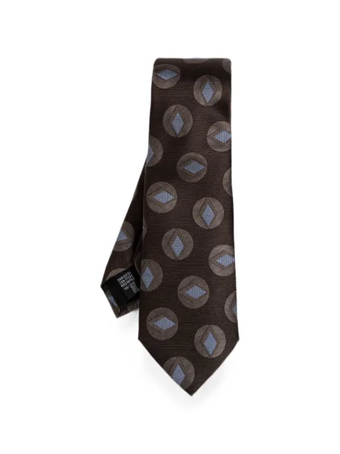 Giorgio Armani geometric-print silk tie
