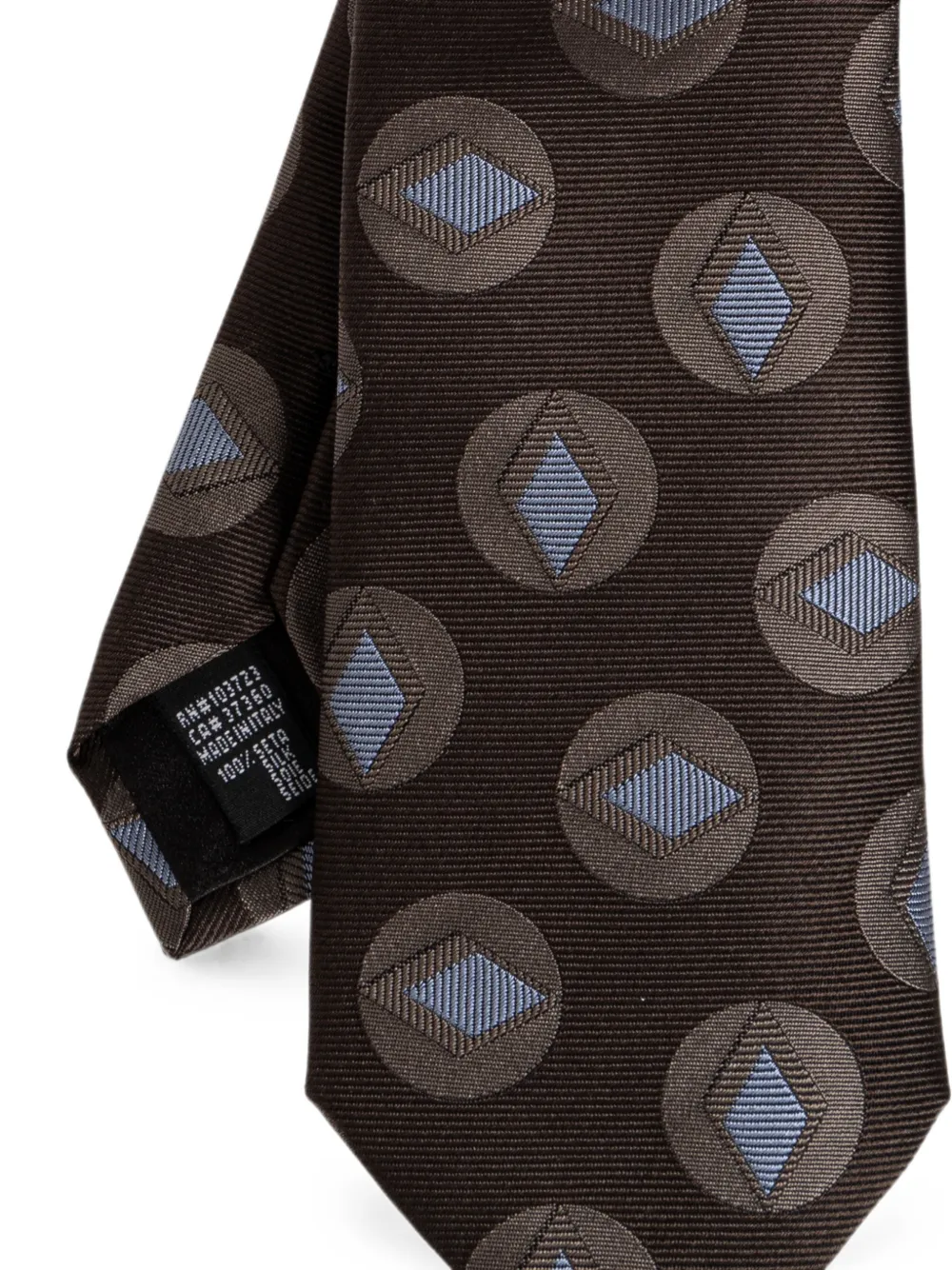 Giorgio Armani Stropdas met geometrische print Bruin