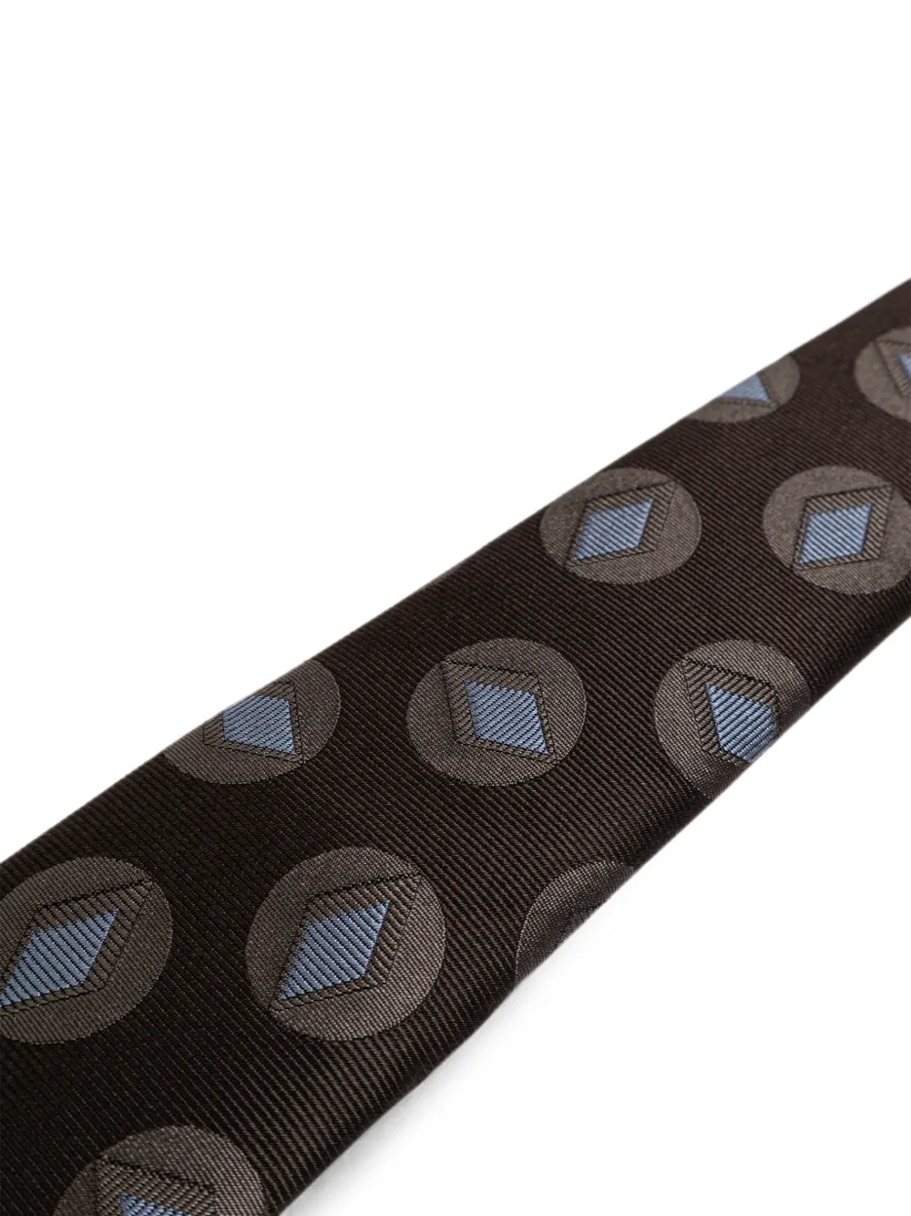 Giorgio Armani Stropdas met geometrische print Bruin