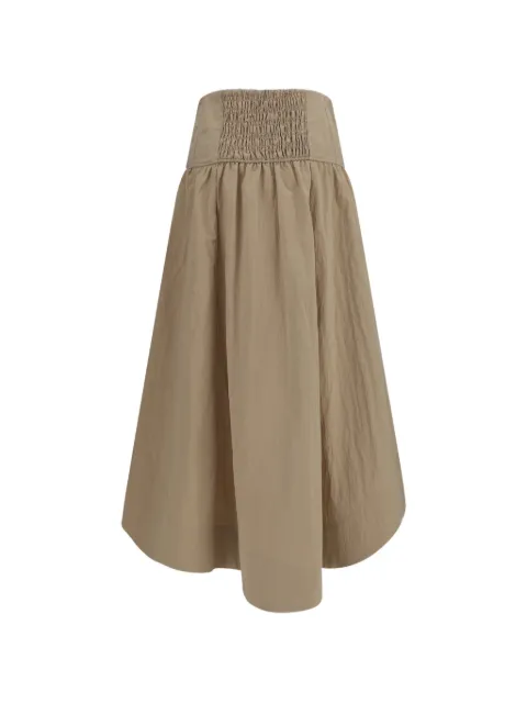 GANNI washed corset-style midi skirt
