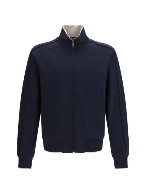 Dolce & Gabbana logo-plaque zip-up high-neck sweater