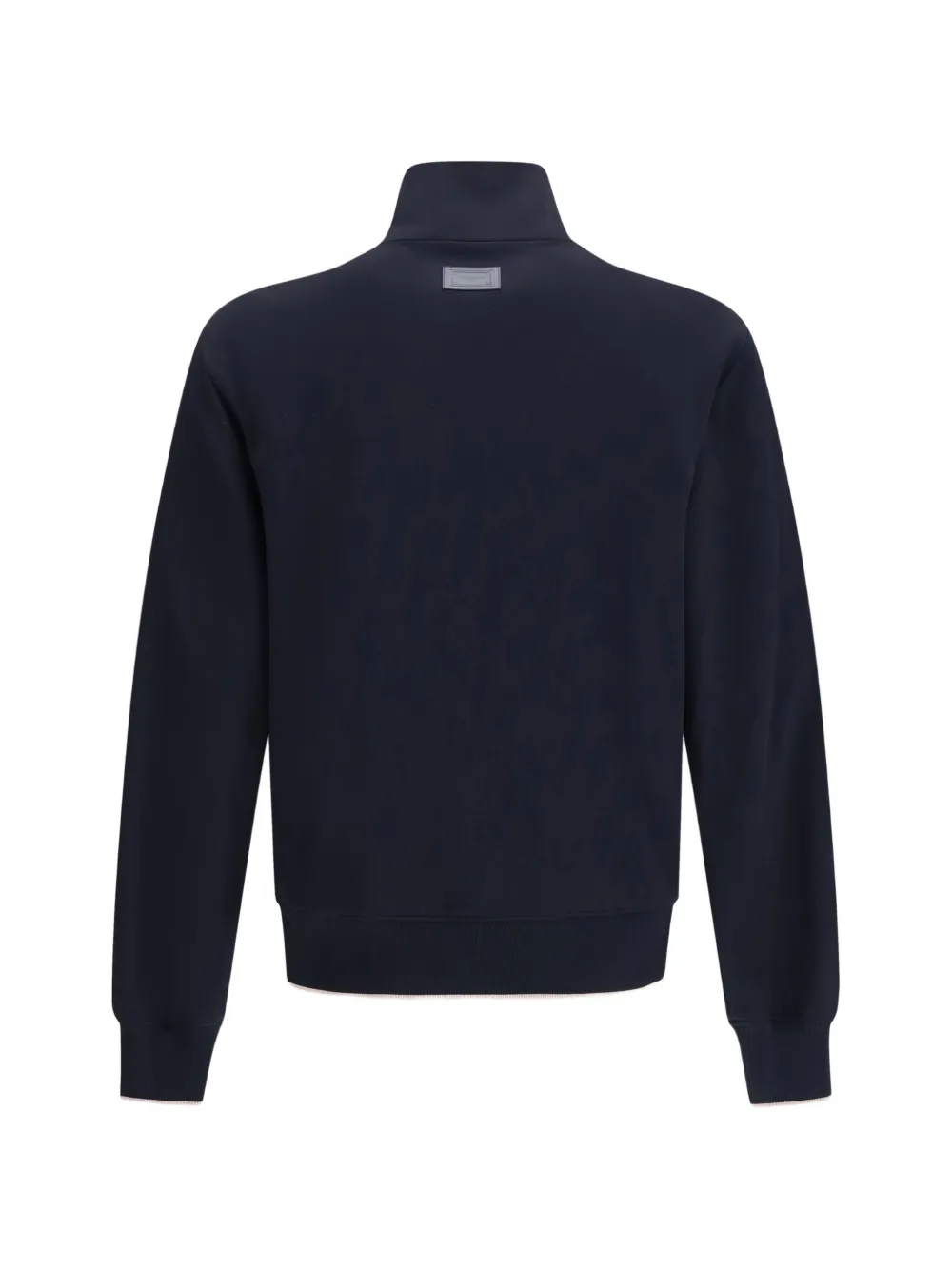 Dolce & Gabbana logo-plaque zip-up high-neck sweater - Blauw