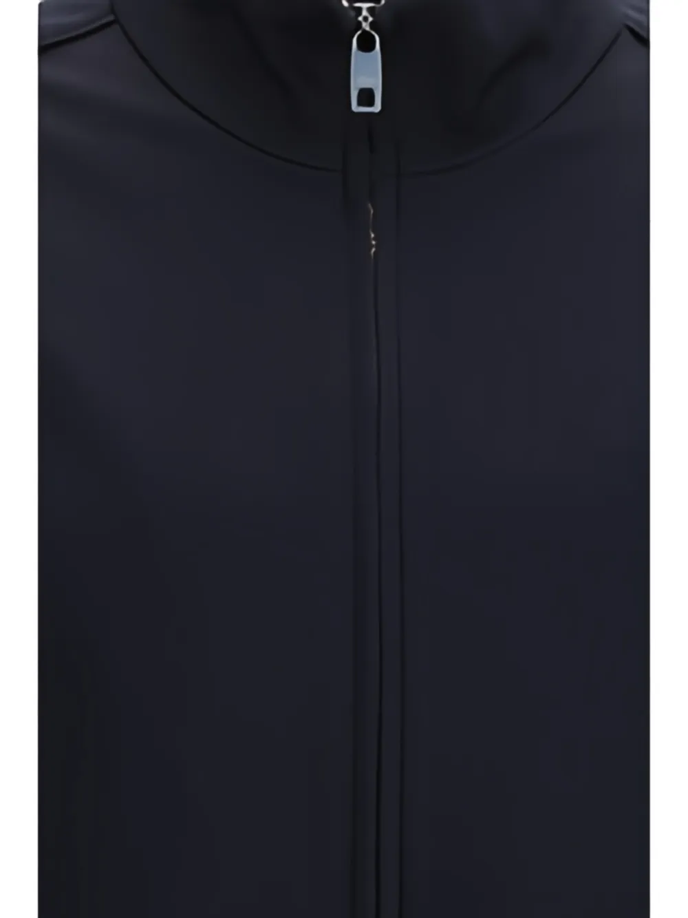 Dolce & Gabbana Trui met hoge hals en logo-plakkaat en rits Blauw