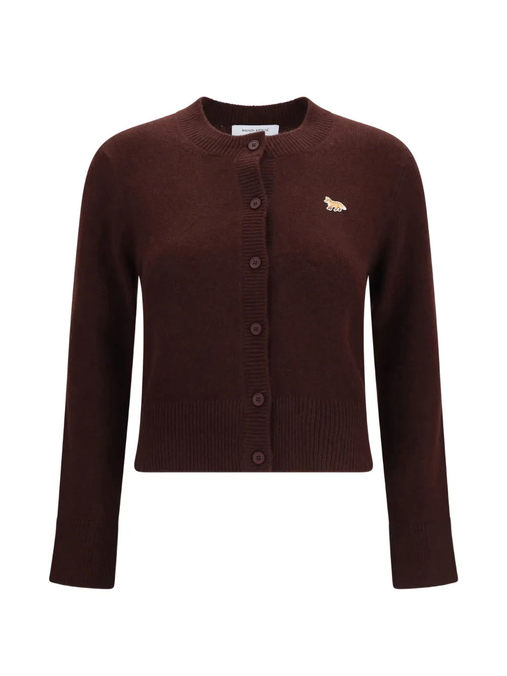 Maison Kitsuné Baby Fox-patch fitted cardigan - Marrone