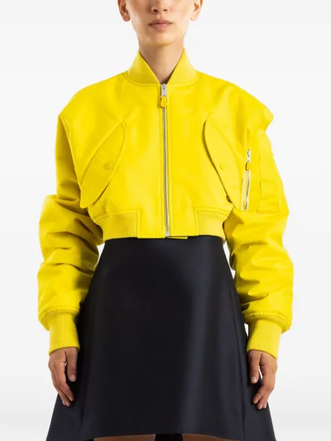 Balenciaga Jaqueta bomber cropped em amarelo