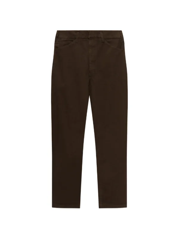 Lemaire Oversized Workwear Trousers in Heavy Garment-dyed Broken Twill in Brown