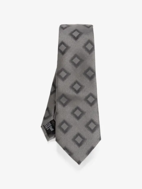 Giorgio Armani corbata de seda con motivo geométrico