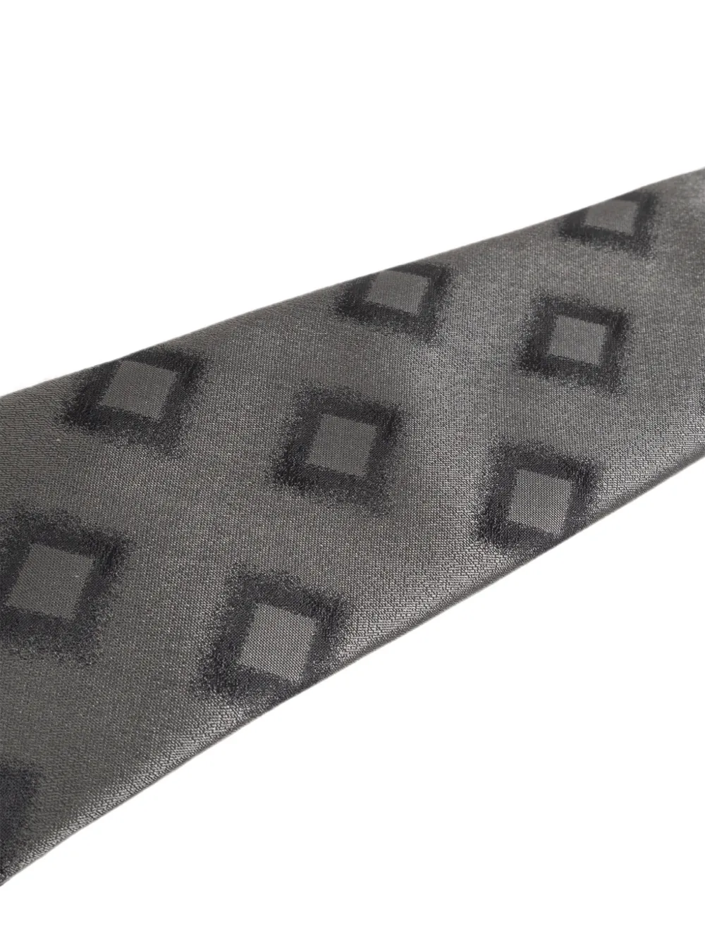 Giorgio Armani Zijden stropdas met geometrisch patroon Grijs