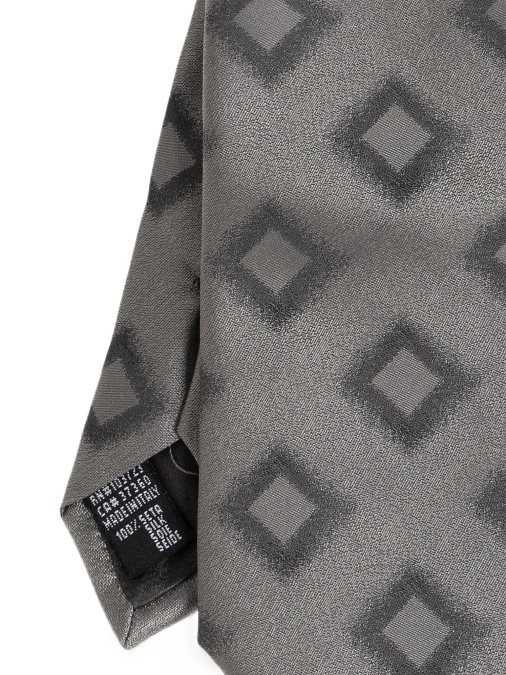 Giorgio Armani Zijden stropdas met geometrisch patroon Grijs