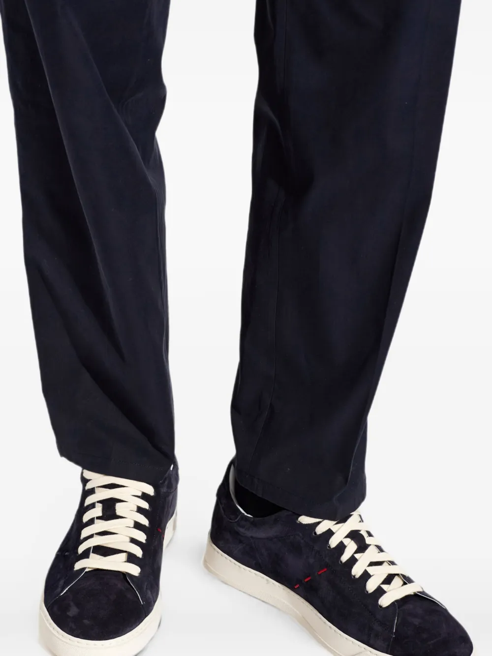 Kiton suede leather sneakers Blauw