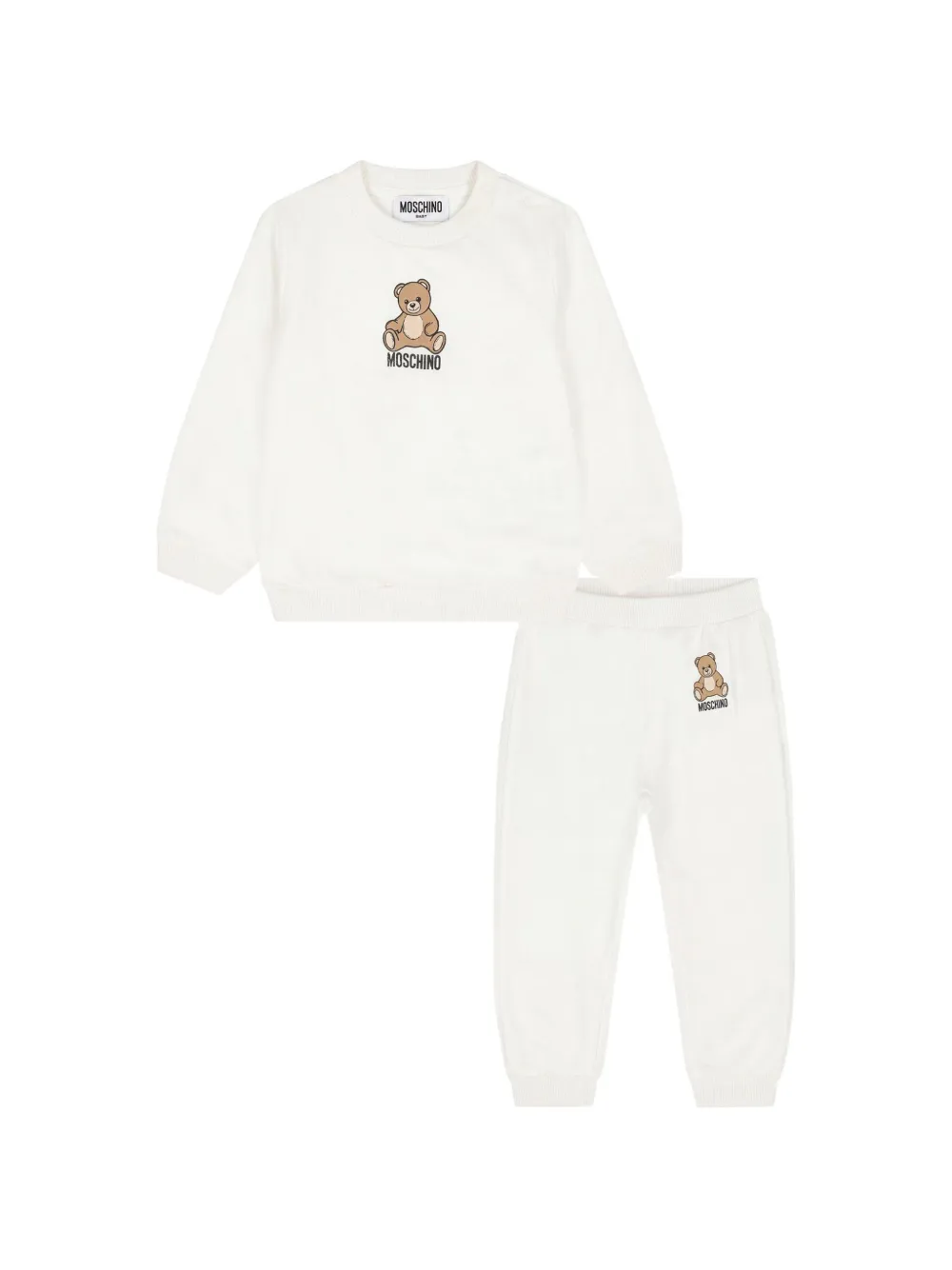 Moschino Kids Teddy Bear cotton tracksuit - Bianco