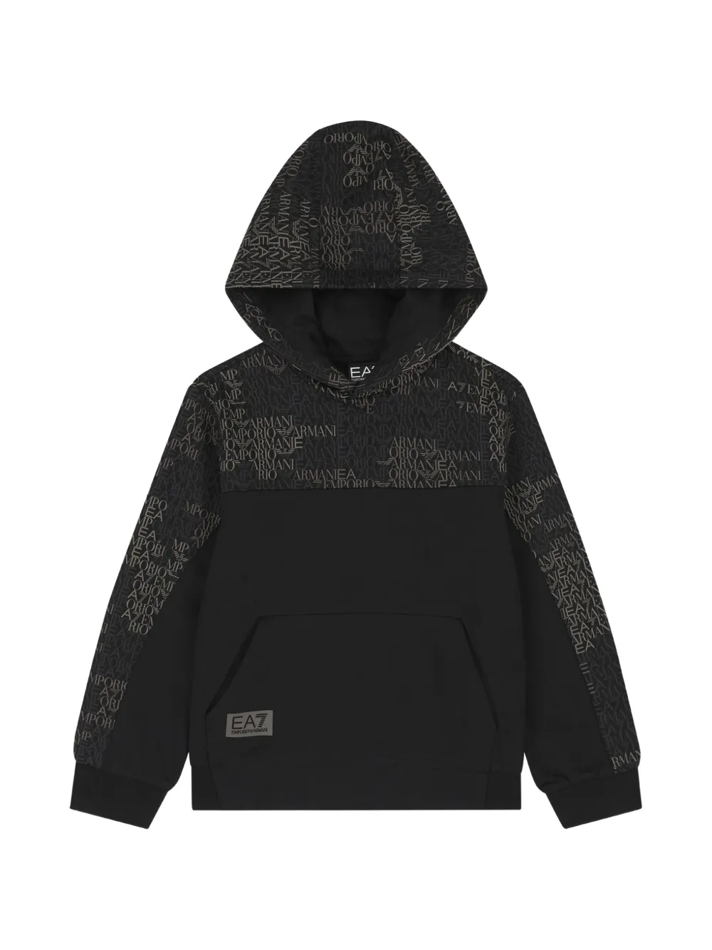 Ea7 Emporio Armani logo-print cotton hoodie - Nero