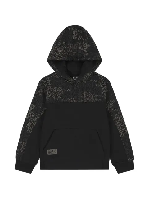 Ea7 Emporio Armani logo-print cotton hoodie