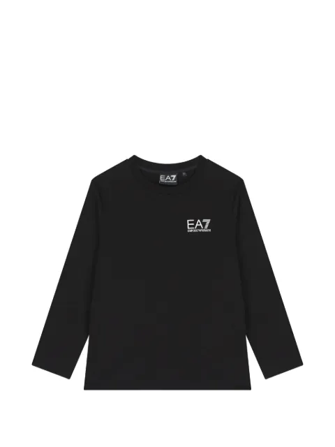 Ea7 Emporio Armani playera manga larga con logo estampado