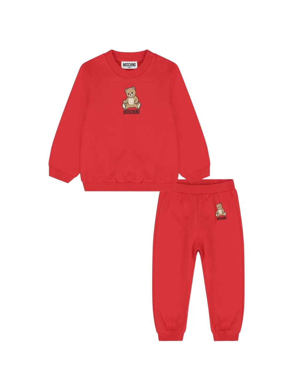 Moschino Kids Teddy Bear cotton tracksuit - Rosso