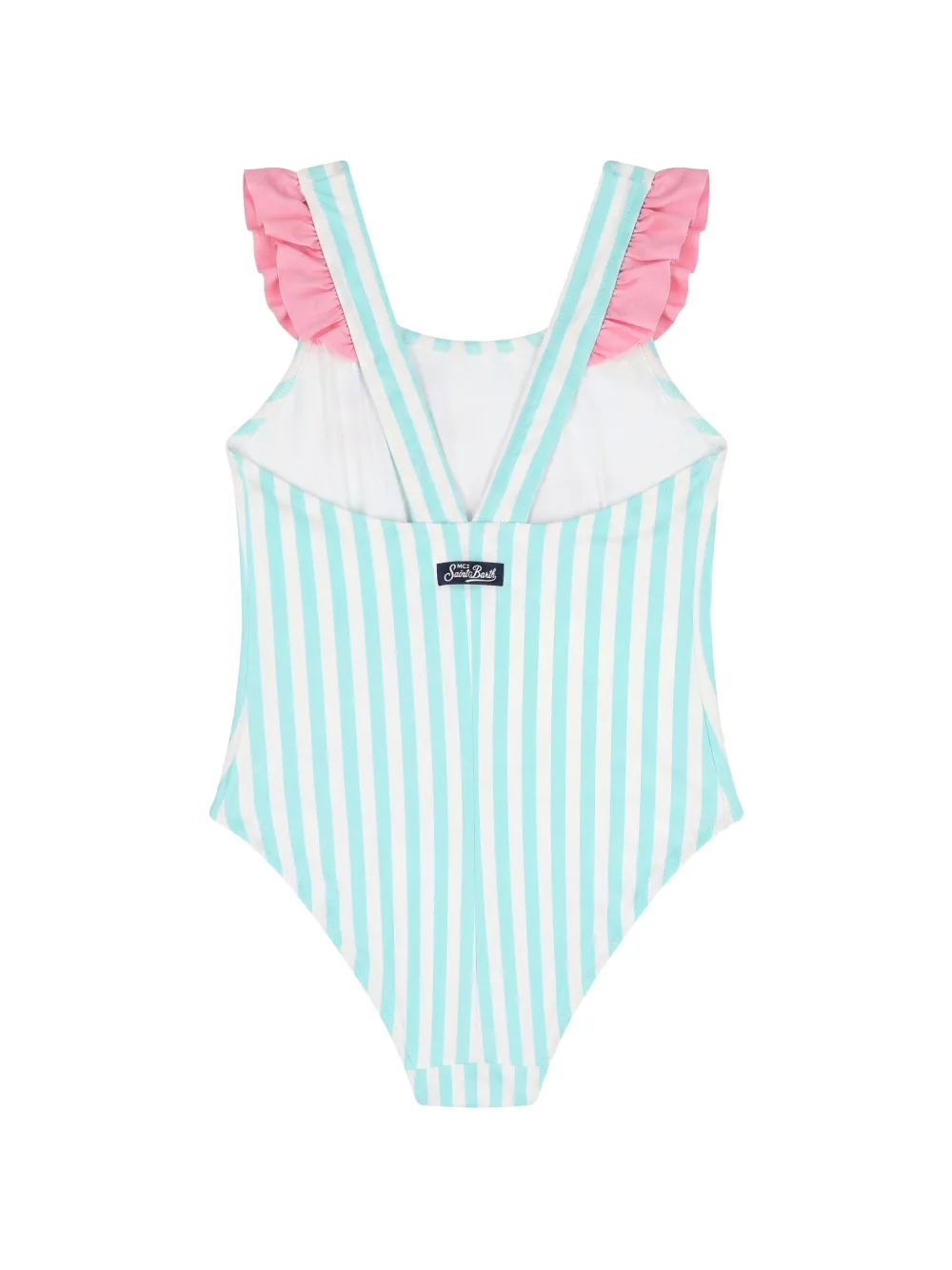 MC2 Saint Barth Kids Badpak met ruches en bandjes Blauw