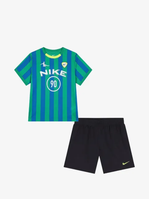 Nike Kids striped logo-print T-shirt and shorts set