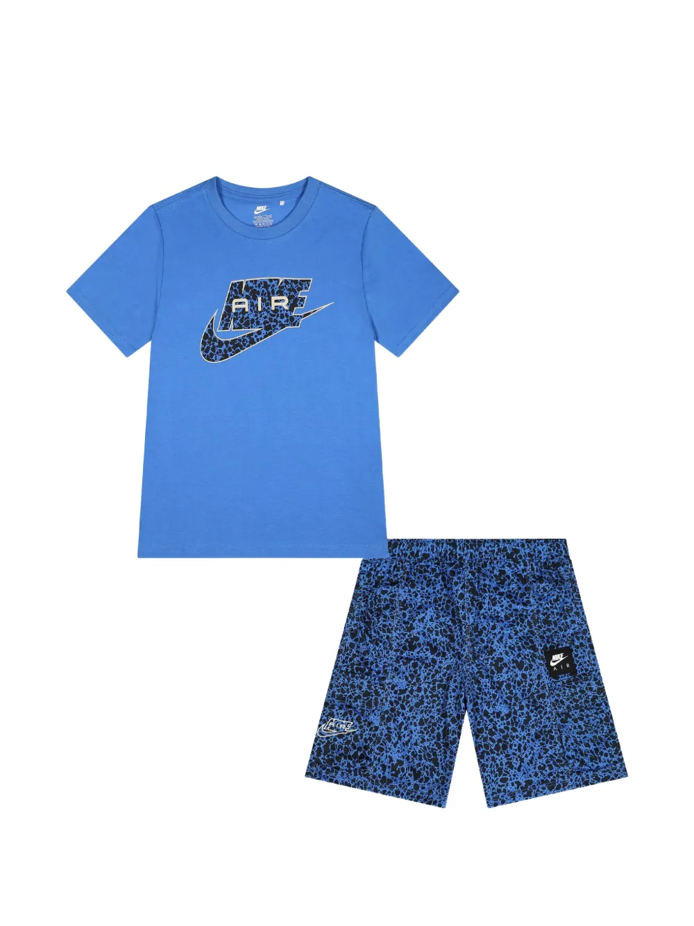 Nike Kids logo-print T-shirt and shorts set - Blau