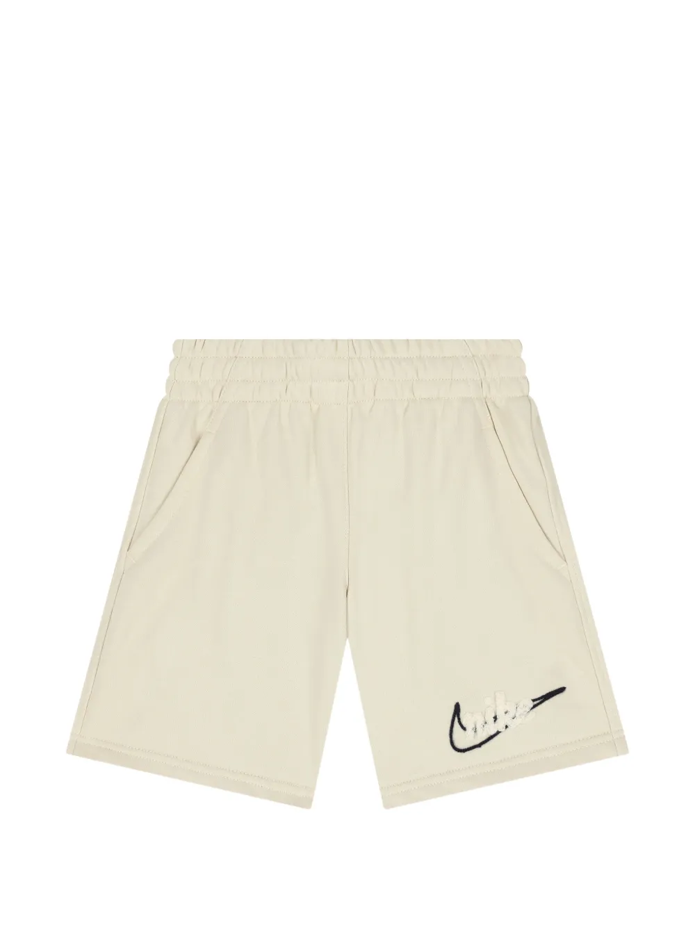 Nike Kids logo-patch elasticated-waist cotton shorts - Toni neutri