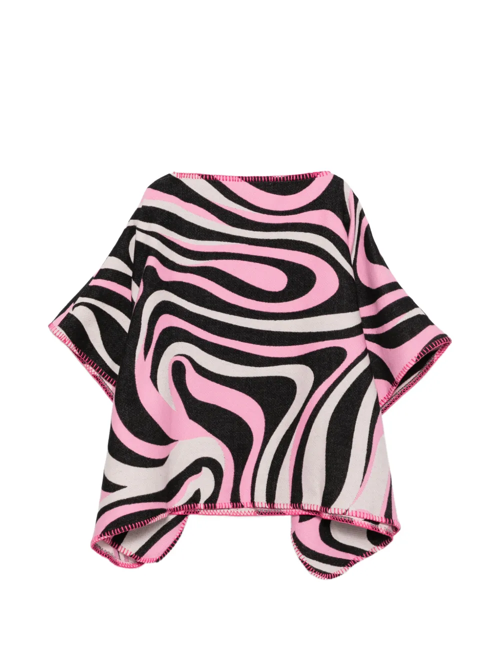 PUCCI Junior Poncho met Iride-print en stiksels Roze